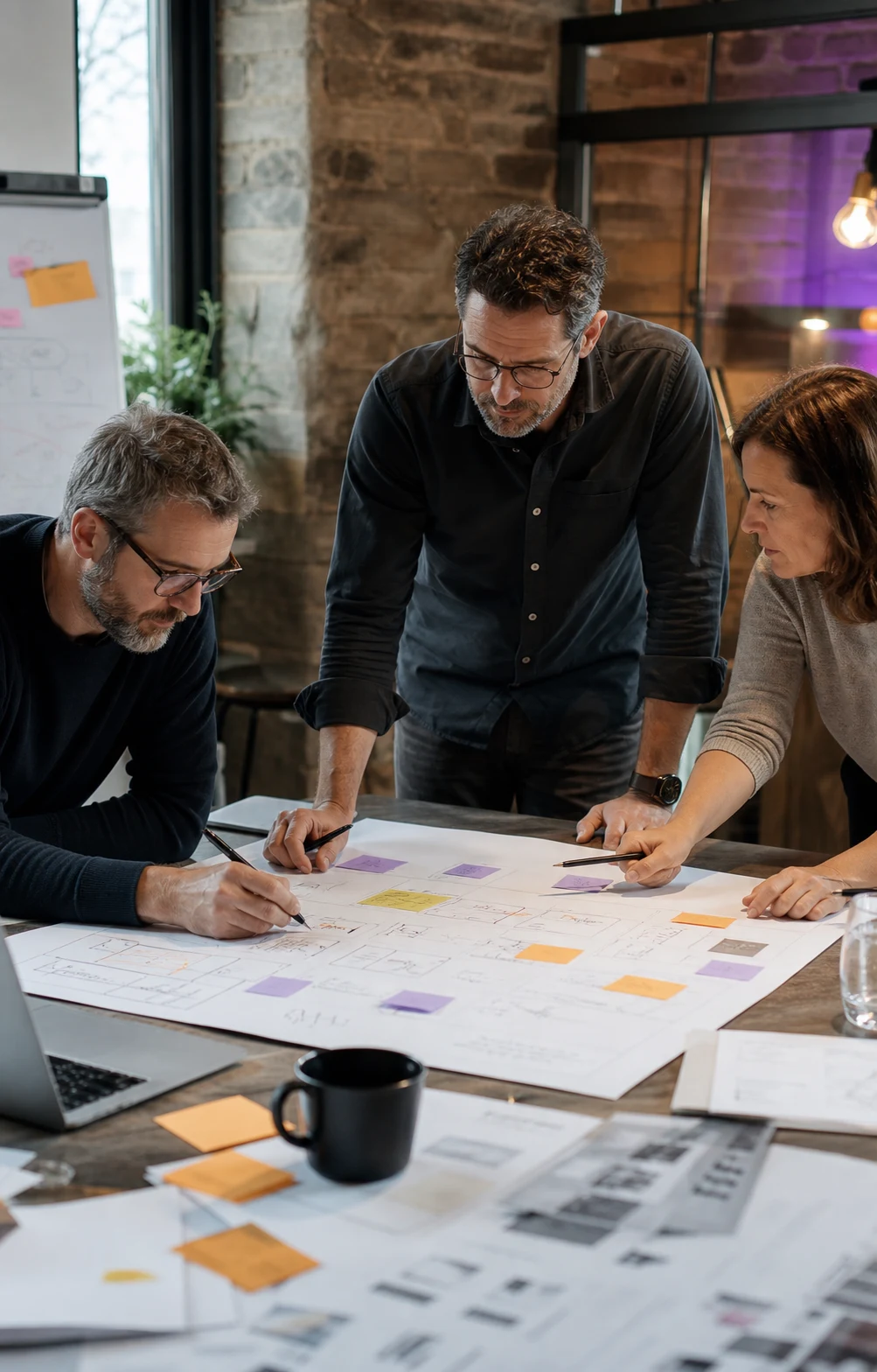 Automation studio team mapping a business process